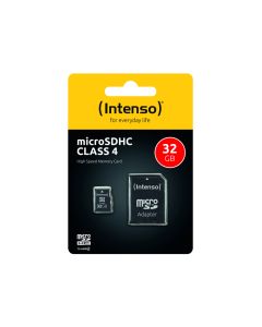 Intenso memory card microSDHC 32GB + adapter CL 4 (3403480)