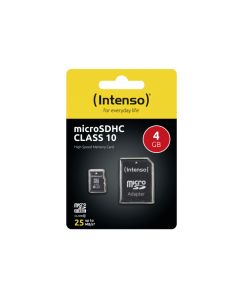 Intenso Memory Card microSDHC 4GB + Adapter CL 10 (3413450)