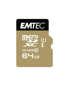 Emtec memory card microSDXC 64GB UHS1 U1 EliteGold + adapter CL 10