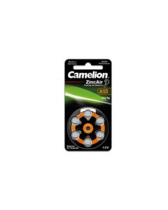 6 piles pour appareil auditif Camelion Zinc-Air A13 0% Mercury/Hg - Orange