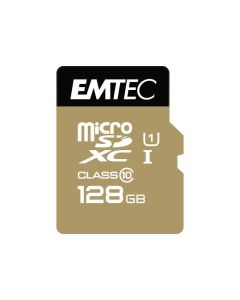 Emtec carte mémoire microSDXC 128 Go UHS1 U1 EliteGold + adaptateur CL 10