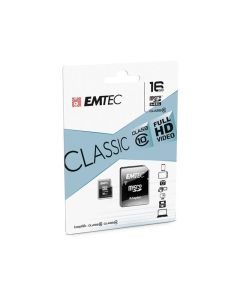 Emtec memory card microSDHC 16GB Classic + adapter CL 10