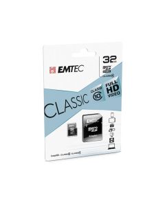 Emtec carte mémoire microSDHC 32 Go Classic + adaptateur CL 10