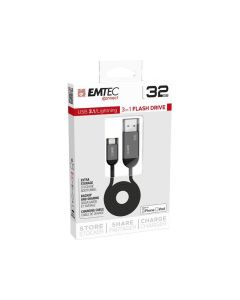 Emtec USB Flash Drive T750 Dual 32GB - USB 3.1 + Lightning