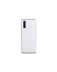 Batterie externe avec torche LED 12000mAh LEATHER DESIGN 3x USB (Blanc)