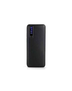 Batterie externe avec torche LED 12000mAh LEATHER DESIGN 3x USB (Noir)