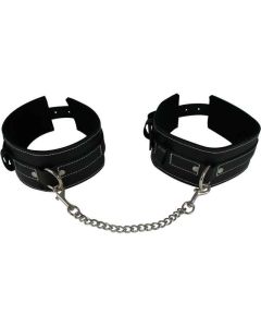 EDGE LEATHER ARM/THIGH CUFFS, LEDER ARM/BEIN FESSELN, SCHWARZ
