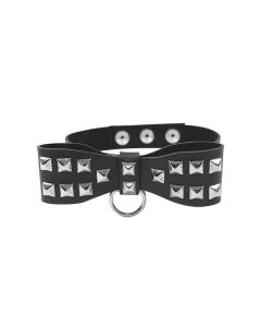 S&M STUDDED BOW TIE COLLAR, HALSBAND MIT FLIEGE & NIETEN