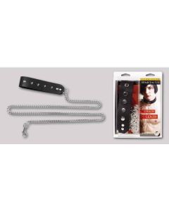 CHAIN LEASH WITH STUDDED HANDLE, HALSBAND&LEINE, LEDER&NICKEL