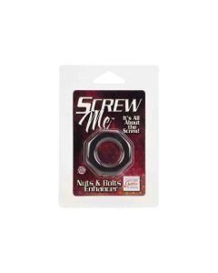 SCREW ME NUTS & BOLTS ENHANCERSINGLE COCK RING, SMOKE, 3, 8CM