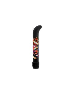 INKED G-VIBES MASSAGER, MIT TATOO, SCHWARZ, 16CM X 3CM