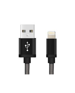 Reekin Chargeur pour Iphone (USB-Lightning) - 1,0 m (Noir-Filet de poisson)