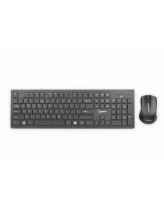 Gembird Kit bureau sans fil, clavier QWERTY et souris noir KBS-WCH-01-DE