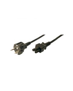 Logilink Power cord safety plug male to IEC C5 female 1.80m Black CP093