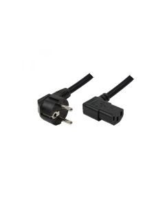 Logilink Cordon d\'alimentation avec sécurité 90° vers IEC C13 femelle 2m