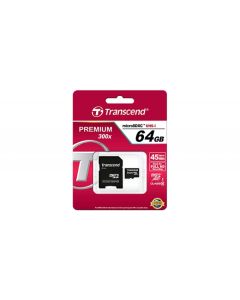 Transcend MicroSD/SDXC Card 64GB Class10 w/adapter TS64GUSDXC10