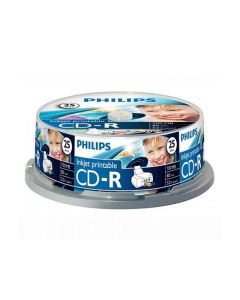Philips CD-R 700MB Pack de 25 broches jet d\'encre imprimable CR7D5JB25/00
