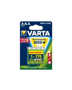 Piles Varta Micro AAA NiMH 800mAh Blister 1,2V, (Pack de 4) 56703 101 404