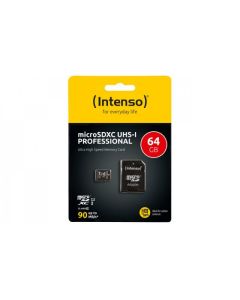 Intenso Memory Card microSDXC UHS-I Professional 64GB + Adapter CL 10