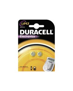Duracell Battery Alkaline Button Cell LR43 (AG12) 1.5V (2 Pcs)