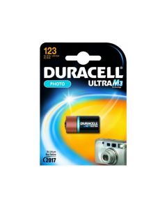 Duracell Batterie Lithium Photo CR123A 3V Ultra Blister (1-Pack) 123106