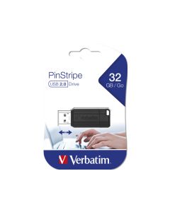 Clé USB 32Go Verbatim PinStripe - Noir - Sous Blister 49064