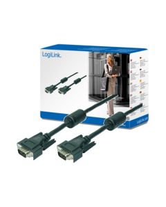 Câble Logilink VGA 2x prise avec noyau en ferrite noir 10 Mètres CV0016