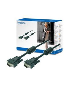 Câble LogiLink VGA 2x prise avec noyau en ferrite noir 20 Mètres CV0018