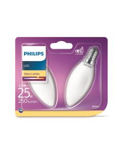 Philips Pack de 2 LED blanc chaud E14 2,2W=25W 250 Lumen