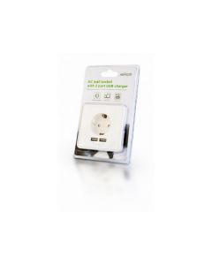 EnerGenie Prise murale avec chargeur USB 2 ports, 2,4 A - EG-ACU2A2-01