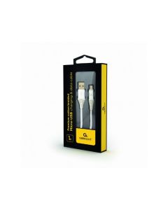 Câble de charge Micro-USB CableXpert 1m argent / blanc CC-USB2B-AMmBM-1M-BW2