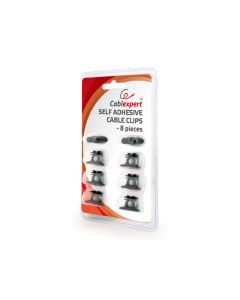 CableXpert serre-câbles autocollants 8 pièces noir CM-CC-01