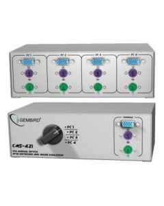 Gembird Commutateur CPU manuel avec émulation clavier/souris pour 4 PC - CMS-421