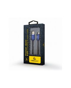 Câble CableXpert 8 broches avec connecteurs métalliques 2 m CC-USB2J-AMLM-2M-BL