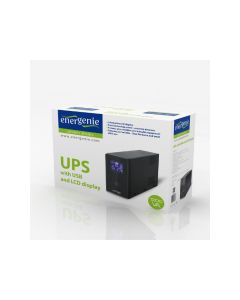 EnerGenie Onduleur avec USB et écran LCD, 1200 VA, noir - EG-UPS-033