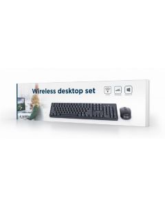 Gembird Ensemble de bureau sans fil, disposition américaine, noir KBS-W-01