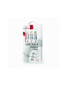 CableXpert Câble de charge USB 3-en-1 1m CC-USB2-AM31-1M-S