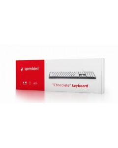 Gembird Clavier « Chocolate », USB, disposition US, noir - KB-CH-01