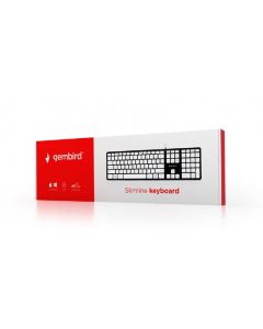 Gembird Clavier chocolat, disposition US, corps noir, touches blanches - KB-MCH-02-BKW