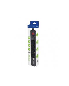 EnerGenie Bloc multiprises avec chargeur USB, 5 prises, 1,5 m, USB 2A, noir - SPG5-U2-5