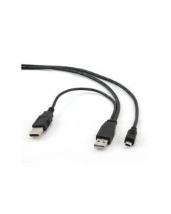 Câble adaptateur CableXpert Dual USB A vers Mini-USB 0,9 m CCP-USB22-AM5P-3