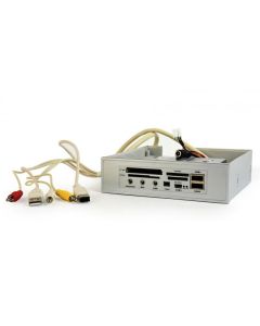 Gembird Panneau avant interne USB 2.0 Multi, couleur argent - UHB-2MP-S