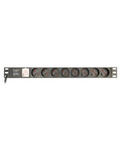 EnerGenie Adaptateur Multi prises PRO, 8 prises norme français, 1U, 16A, cable 3 m. EG-PDU-014-F