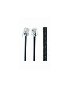 CableXpert combiné téléphonique câble spiralé RJ10 (4P4C) 2 m noir TC4P4CS-2M