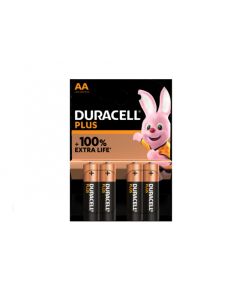 Duracell Pack de 4 piles Alkaline Plus Extra Life MN1500/LR06 Mignon AA