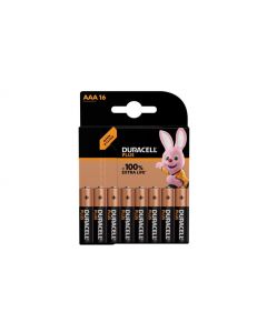 Duracell Pack de 16 piles Alkaline Plus Extra Life MN2400/LR03 Micro AAA