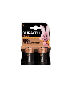 Battery Duracell Alkaline Plus Extra Life MN1400/LR14 Baby C (2-Pack)