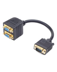 Gembird Cable Extension VGA, 2 x HD15F/HD15M, 20 cm, noir - CC-VGAX2-20CM
