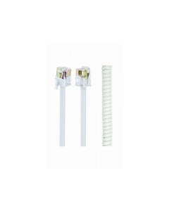 CableXpert Telefonhörer Spiralkabel, RJ10 (4P4C), 2 m, black- TC4P4CS-2M-W