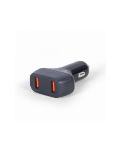 Gembird Chargeur auto avec 2 ports USB, noir - TA-U2QC3-CAR-01